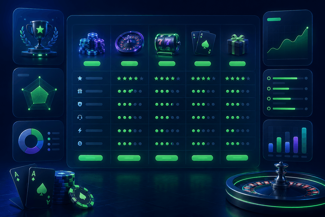 Virexon casino comparison dashboard